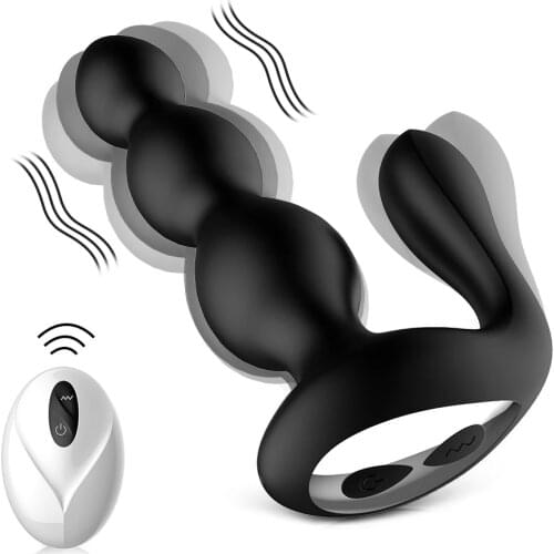 Male Prostate Massage Vibrator Anal Plug Silicone Waterproof G Spot Stimulator Butt Plug Delay Ejaculation Dick Ring Toy For Men