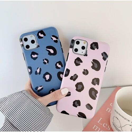 Vintage Leopard Print Pattern Phone Case for iPhone 11 12 Mini Pro Max XS Max X XR 7 8 Plus Soft Tpu Matte Shockproof Case