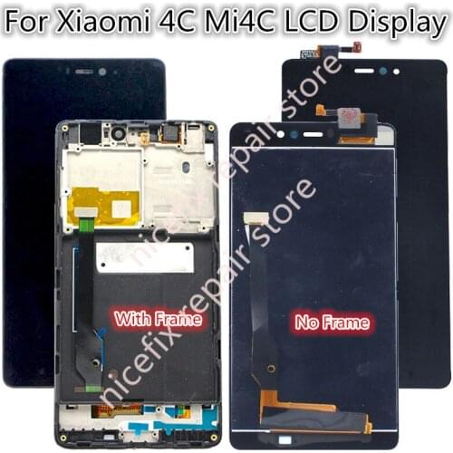 For Xiaomi 4C Mi4C M4C LCD with frame Display and Touch Screen Digitizer Replacement Phone Black Color free shipping+tools