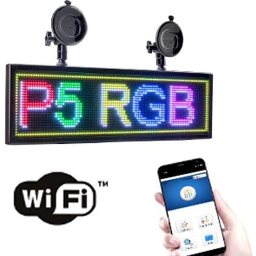 12v Sedan P5MM 24*96 Points Full color RGB Led Sign wifi Programmable scrolling information Multi-functio LED display panel