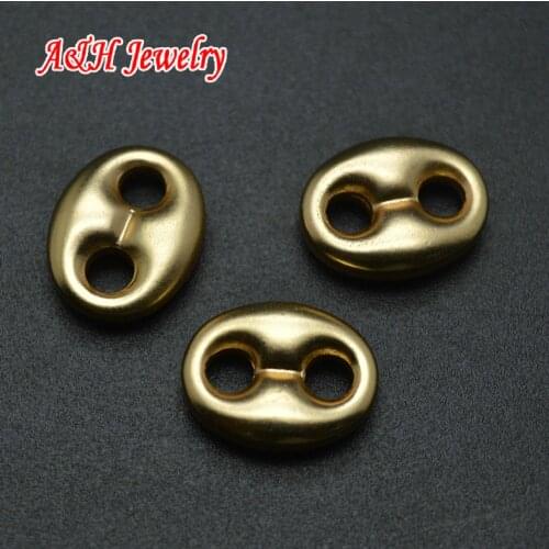 20pcs New DIY Jewelry Findings Spacer Beads High Quality Matte Color Plated Double Hole 9x11mm Flat Oval Shape Beads