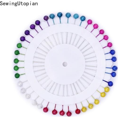 200PCS 35mm Sewing Pins Straight Pins Head Pins Colorful White Round Pearl Head Dressmaking Quilting Pins for Crafts