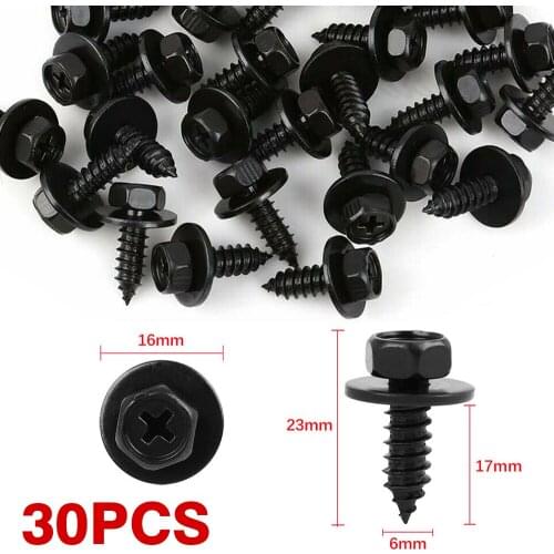 30pcs 10mm Hex Head Screw Bolt Car Fender Linder Bumper Fastener Screws Car Accessories For Toyota 90159-60498