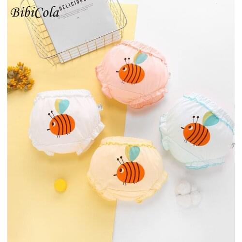 4Pcs Lot NEW Baby Panties Diapers Children Reusable Underwear Breathable Nappy Cover Cotton Training Pants lovely PP pants