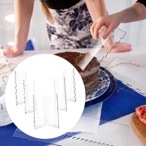 6pcs Cake Scraper Transparent Edge Trim Smoother Pastry Cutter Smear for Bakery Baking Accessories