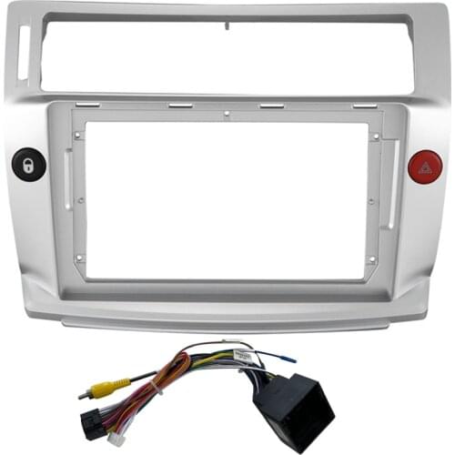 Car Radio Center Stereo Radio DVD GPS Plate Panel Frame Fascia Replacement for Citroen C-Quatre C4 2004-2009