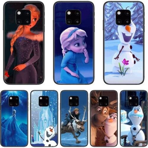 Phone Case Disney Frozon Elsa Olaf Phone Case For Huawei mate 30 10 20 40 Lite Smart Z Pro Black Etui 3D Coque Painting Hoesjes