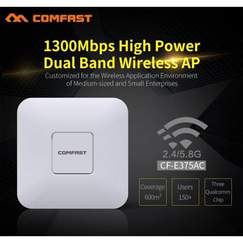 Comfast CF-E375AC Wireless Ceiling AP Gigabit WAN LAN RJ45 port wifi router 1300Mbps 802.11AC 5Ghz Dual Band Coverage Antenna AP
