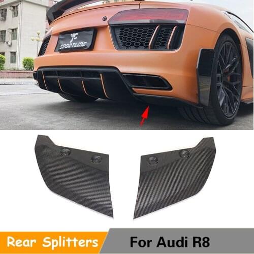 Rear Bumper Diffuser For Audi R8 2016 - 2018 Rear Bumper Lip Splitters Carbon Fiber