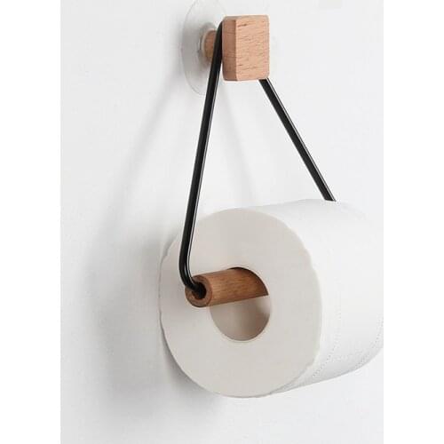 Toilet Paper Towel Dispenser Wooden Paper Roll Holder for Bathroom Contact Paper Holder Household Storage Rack