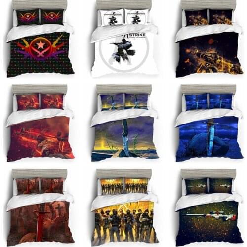Home Textiles 3D Gift King Size CS GO Decorative Bed Linen Set Luxury Couple Bedding Set Duvets and Linen Sets Bed Linen Cotton