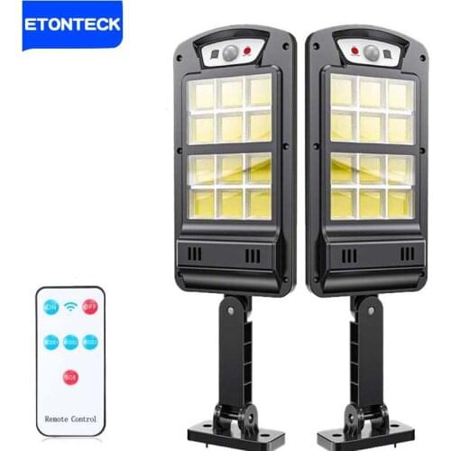 ETONTECK New Solar Light Motion Sensor Wall Lamp With Remote Control Outdoor Waterproof Fully Automatic Induction Garden solar