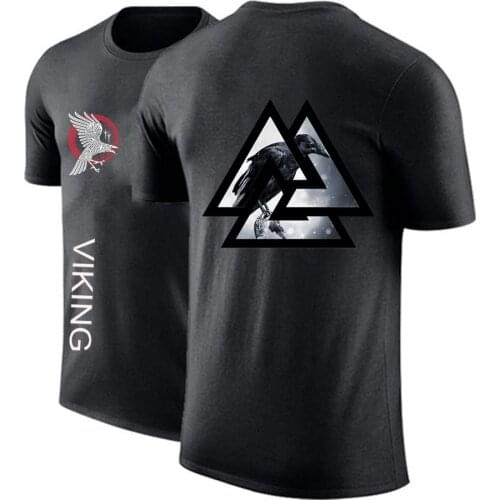 Unisex Summer Viking legend Ragnars RavenSolid Color Comfortable Cotton Hip Hop T shirts Short Sleeve Casual Print Thin Tops