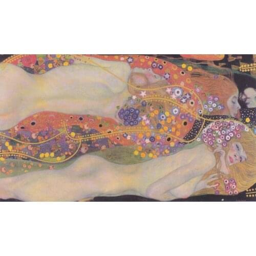 Gustav Klimt Abstract Canvas Art Oil Painting Reproductions on Canvas Water Serpents II Handmade No Framed Hand Painted