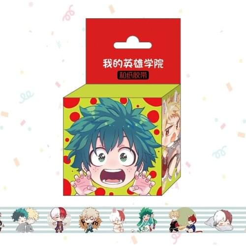 1.5cm*5m New Anime My Hero Academia Washi Tape Adhesive Tape DIY Scrapbooking Sticker Label Masking Tape