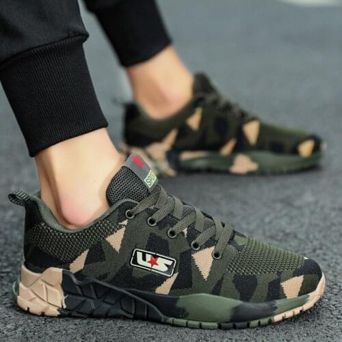 2021 Running Shoes Men Camouflage Sneakers Non Slip Army Green Lightweight Athletic Running Walking Gym Athletic Run Shoes