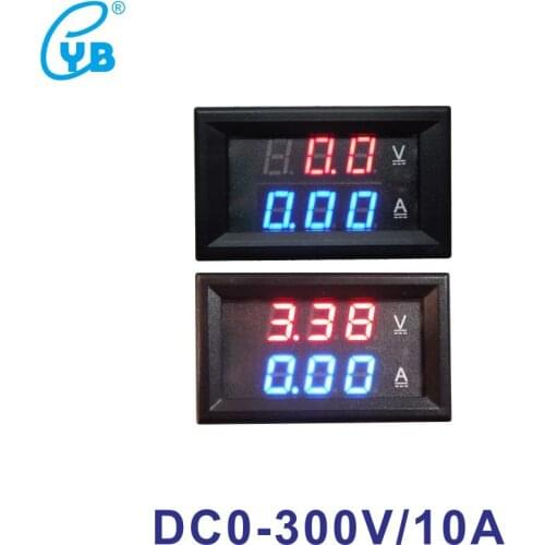 Mini Digital Voltmeter Ammeter DC 300V 10A Panel Amp Volt Voltage Current Meter Tester Detector 0.28'' Dual LED Display Auto Car