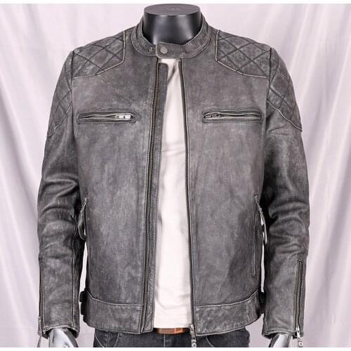 Name Brand Star Winter Mans Coats Genuine Leather Motorcycle Jackets For Men Plus Size Luxury Fashion Male Cow Leather Overcoat