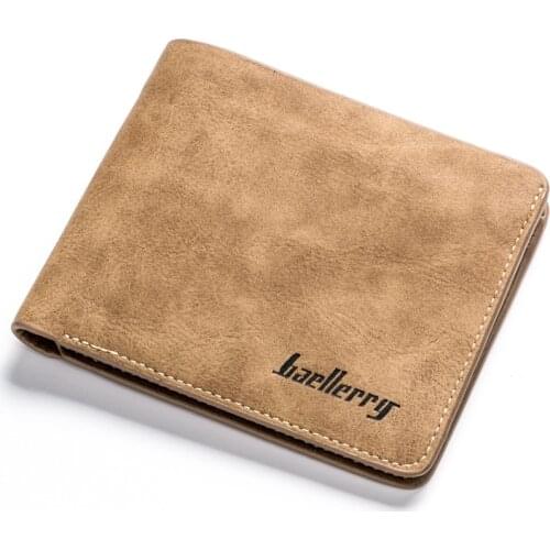 High quality mens retro matte PU leather men Wallets Wholesale short leather wallets card holders purse for men
