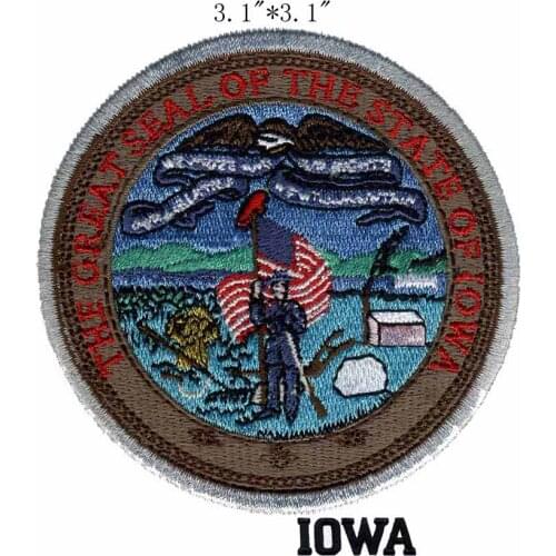 Iowa State Seal 3.1" wide embroidery patch for for fashion/the flying eagle/the leader