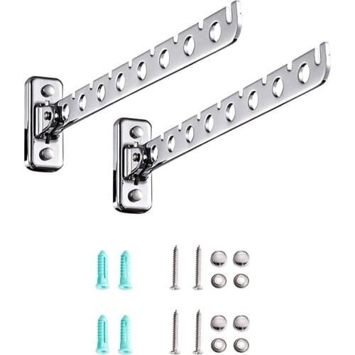 New Wall Mount Clothes Hanger Rack Wall Clothes Hanger Stainless Steel Clothes Hooks with Swing Arm Holder Closet Organizers and