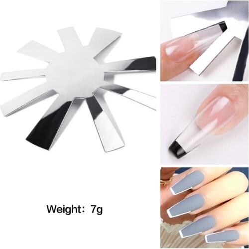 Newest 9 Sizes Easy French Square Cut V Line Almond Shape Tips Stainless Steel Manicure Edge Trimmer Nail Cutter Nail Form Tool