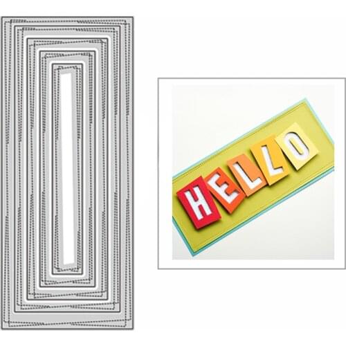 New 2021 Stitched Overlapping Rectangles Metal Cutting Dies for DIY Scrapbooking and Card Making Decor Embossing Craft No Stamps
