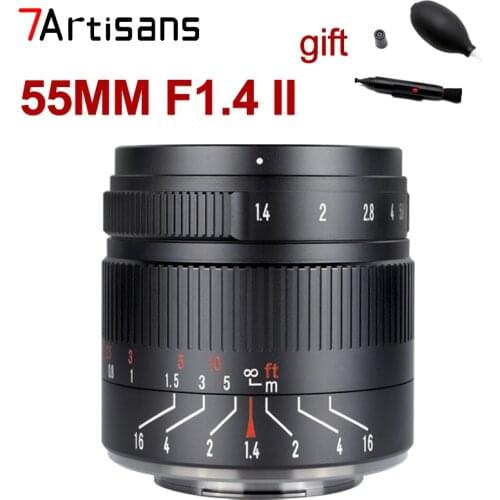 7artisans 55mm F1.4 II APS-C Lens for Sony E Nikon Z Canon EOS M Fuji X M4/3 Large Aperture Fixed Focus MF Portrait Lens