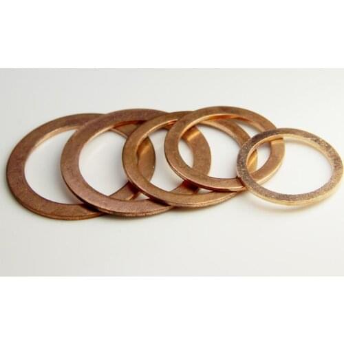 25pcs/Lot Copper Flat Washer Hardware Gasket with Size M10x14x1.0