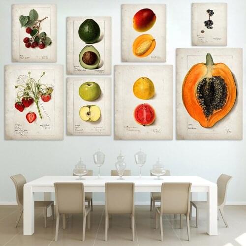Retro Fruit Decorative Canvas Painting Wall Art Picture Artistic Poster For Kitchen Dining Room Wall Decoration Home Decor