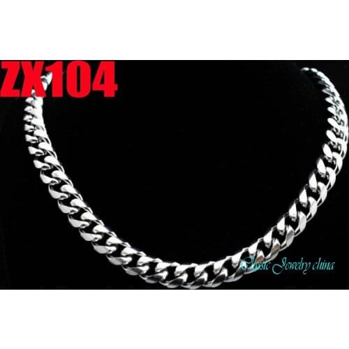 Retail 10mm circular arc shape Cuba chain Cuban chains 316L stainless steel necklace jewelry mens punk jewelry 1 pcs ZX104