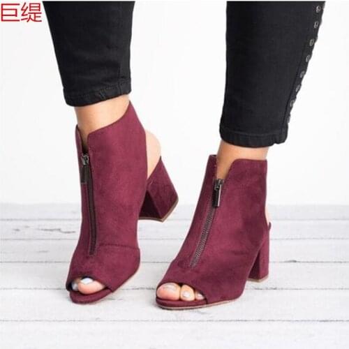 Womens Sandals Summer Square heel Fish mouth Wedge Buckle Solid color Wedge Ladies Office Work Sandalias Shoes Woman shoes