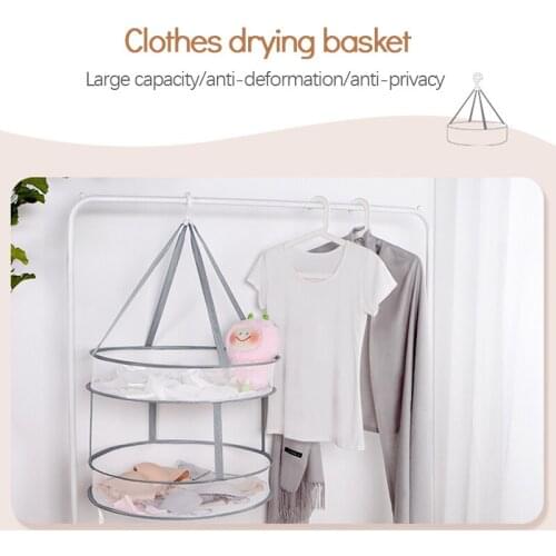 1/2-layer Drying Basket Hanging Net Mesh Storage Basket Bag Hanging Net Dryer Bag Clothes Bra Socks Sundries Drying Organizer