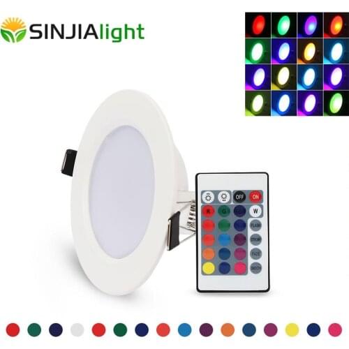 5W/10W RGB LED Panel Light Round Ceiling Lamp Remote Controller For Indoor Lighting Decoration Party Stage pendant led lights