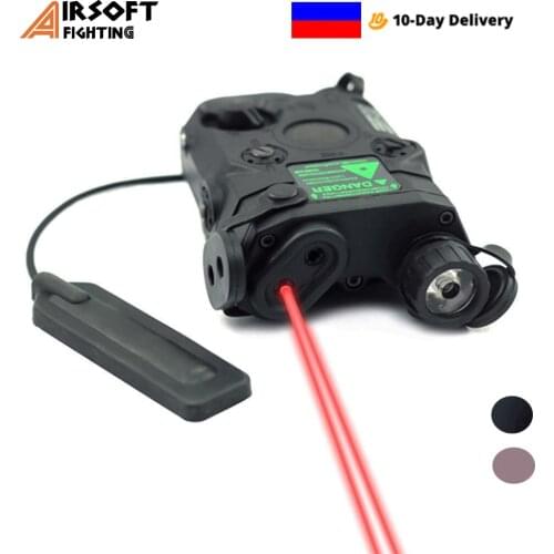 Tactical AN/PEQ-15 Red Dot Laser Rifle Weapon Gun Light 270 Lumens White LED Flashlight with IR Lens for Standard 20mm Rail