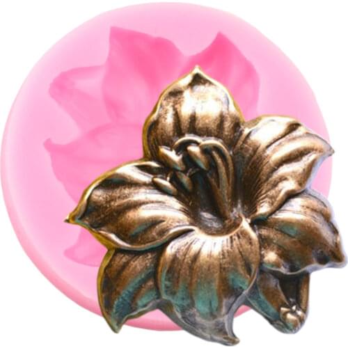 Tropical Flower Silicone Mold Cupcake Fondant Cake Decorating Tools Polymer Clay Soap Wax Molds Candy Chocolate Gumpaste Moulds