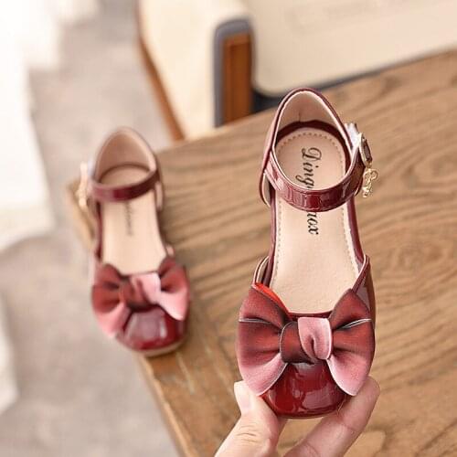 Girls Bow Princess Shoes Korean-Style Cute Single Shoes Soft Sole Shoes Girls Shallow Mouth Performance Shoes Sandals for Girls
