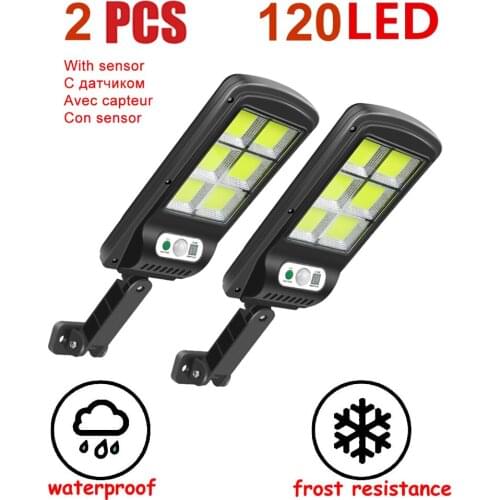 2pcs tabular oblong Outdoor Solar LED Street Light waterproof motion Sensor Human induction Garden Wall Square Highway Road ligh