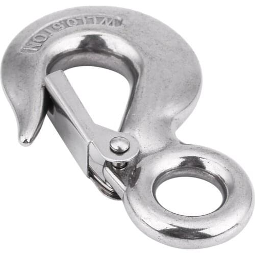High Quality 90mm/0.5T Stainless Steel Durable Electrolytic Polishing Authentic Swivel Round Eye Snap Clip Cargos Lifting Hook