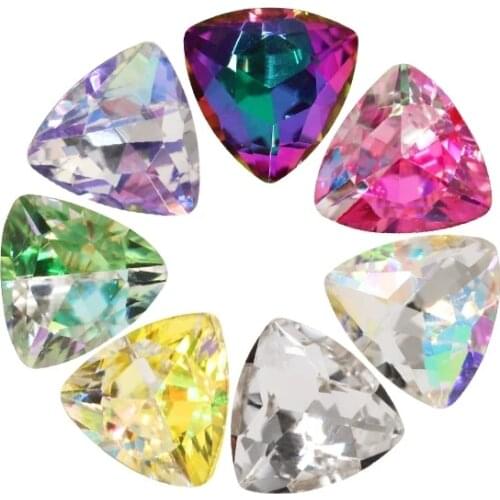 XiChuan Fancy Triangle Flatback Sew On Rhinestone 7mm Glass Crystal For Needlework DIY Clothing Shoes Accessories Jewelry Making