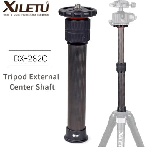 XILETU DX-282C Tripod Extension Tube Carbon Fibre Fiber 2 Section Center Column Extender 5KG 11lbs Capacity