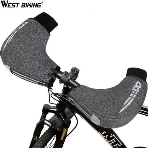 WEST BIKING Winter Cycling Gloves Men Women Windproof Handlebar Mittens MTB Mountain Bike Bar Gloves Mitts Bicycle Warm Cover