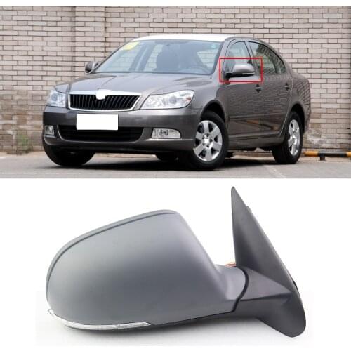 CAPQX For Skoda Octavia 2010 2011 2012 2013 Side Rearview Mirror Rear View Reverse Mirror with LED Turn Signal Indicator Light