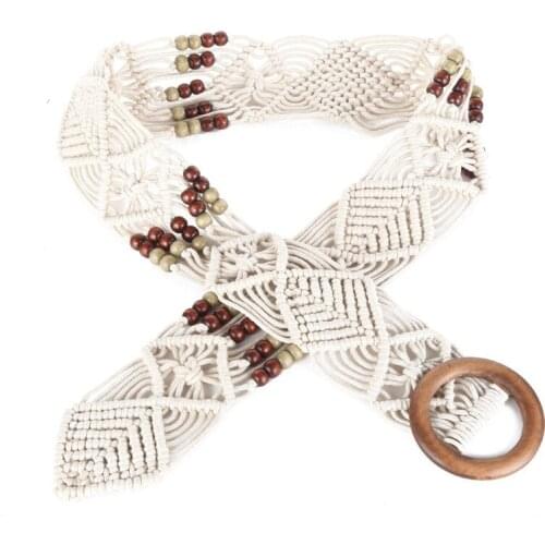 Retro Braided Waist Bandwidth Bohemian Decorative Fashion Super Wide Women belt 100-105CM Ms waist chain 1PCS