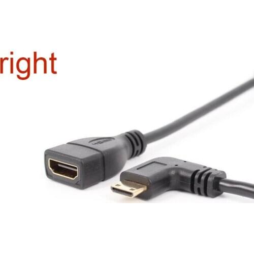 Gold v1.4 90Degree right Angled Mini HDMI-compatible Male to HDMI-compatible Adapter Female Cable NEW