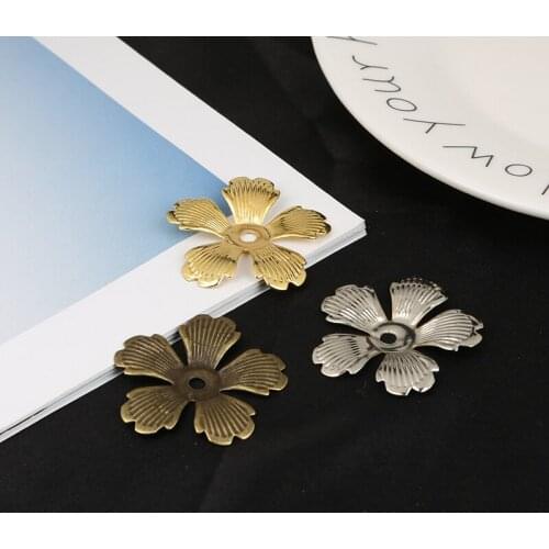 10pcs Gold/Bronze/Rhodium Plated 3x35mm Flower Filigree Wraps Connectors Metal Crafts For Jewelry Making DIY Finding