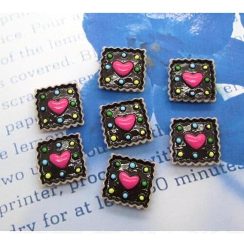 20Pcs Resin Colorful Cakes Crafts Flatback Cabochon Scrapbooking Decorations Fit Hair Clips Embellishments Beads Diy
