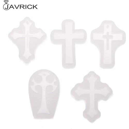 5PCS Cross Silicone Resin Mold For Jewelry Making Casting Mould Craft DIY Tools