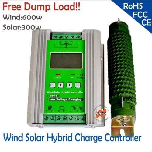 900w 12/24V Auto Off Grid MPPT Wind Solar Hybrid Charge Controller with full protections for home hybrid system, New Arrival
