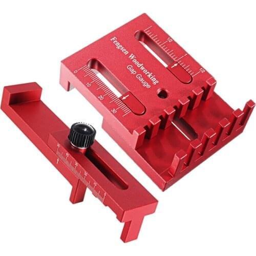 Aluminum Alloy Sawtooth Ruler Woodworking Gap Gauge Depth Measuring Ruler Marking Gauge Table Saw Slot Adjuster Mortise and Teno